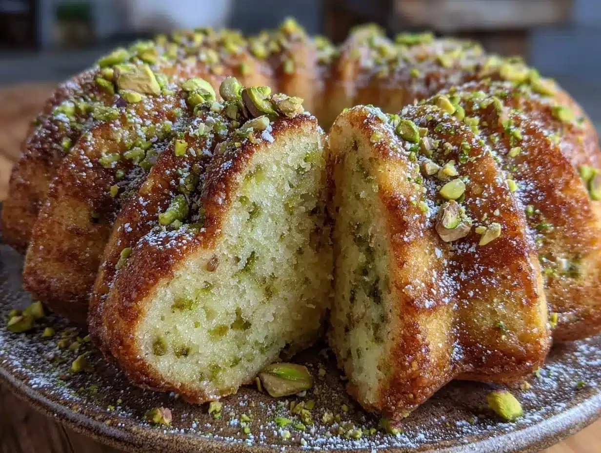 moist pistachio olive oil bundt cake preparation steps