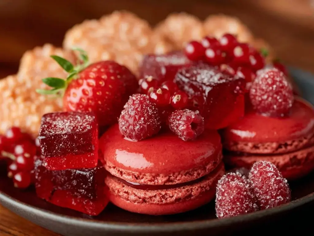 monochrome red dessert board - featured image