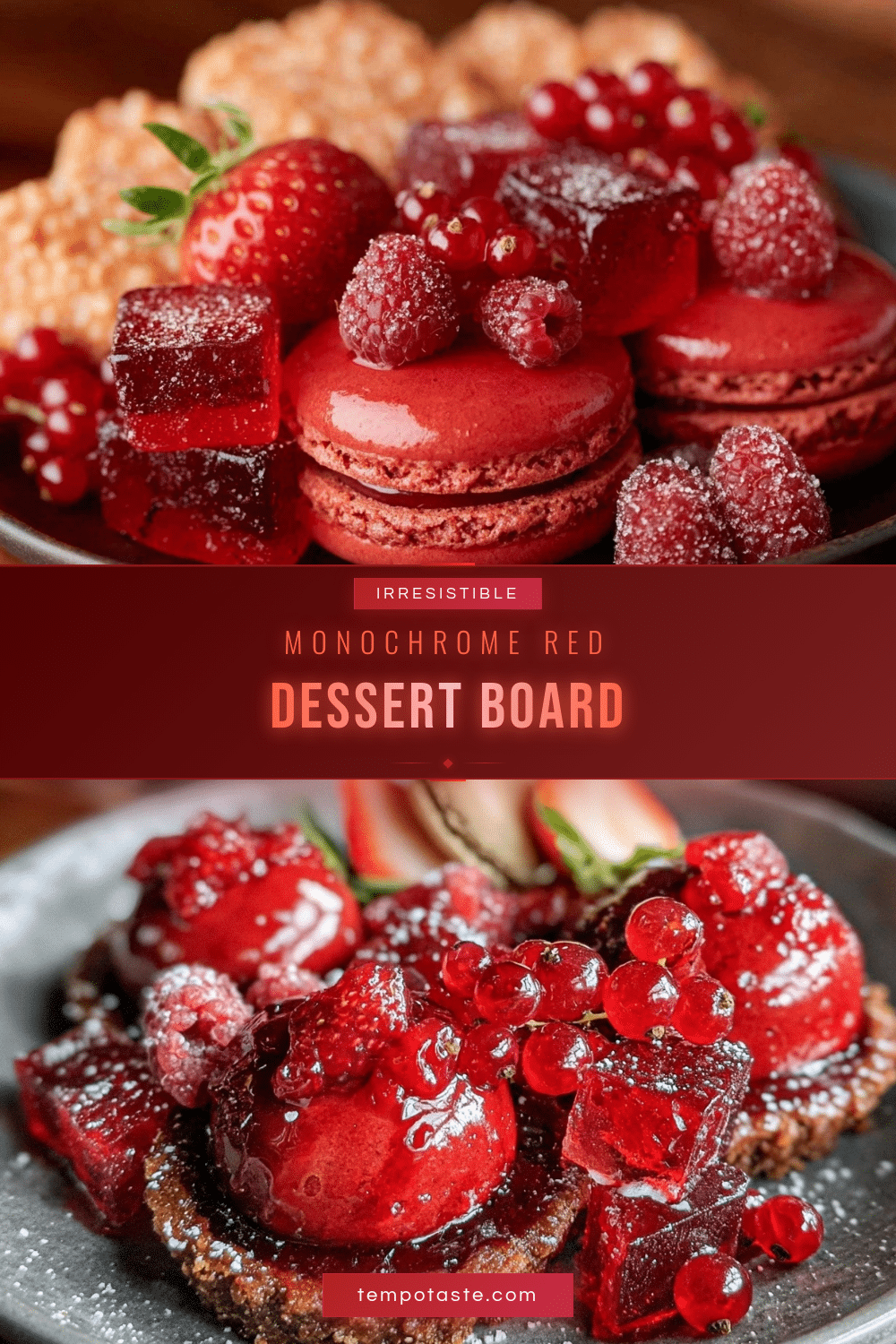 monochrome red dessert board recipe
