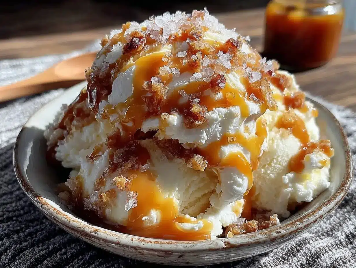 no-churn salted caramel ice cream preparation steps