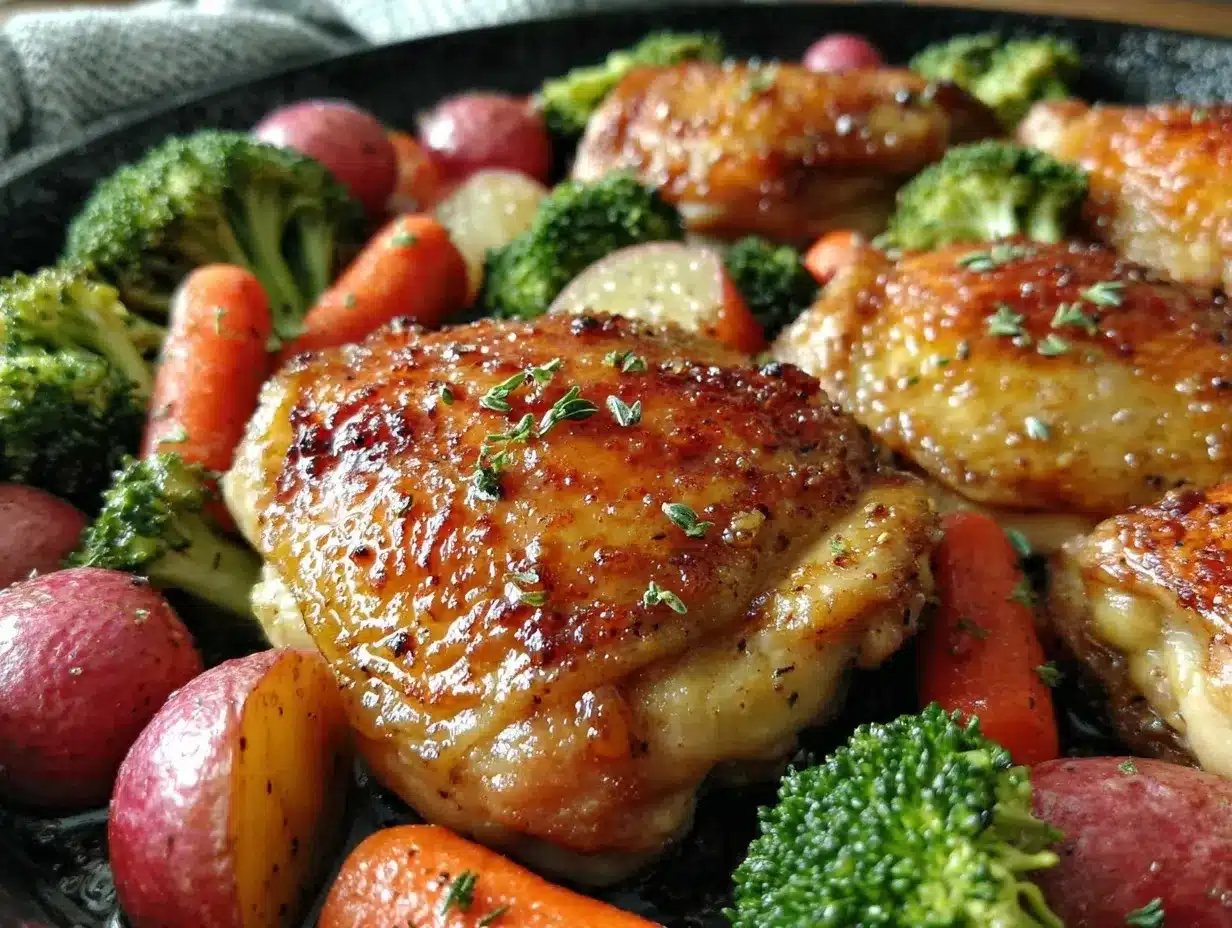 one-pan honey garlic chicken preparation steps