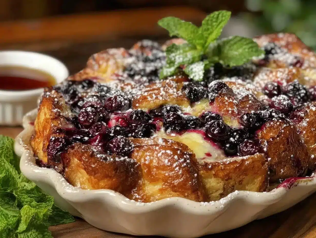 overnight blueberry french toast bake preparation steps