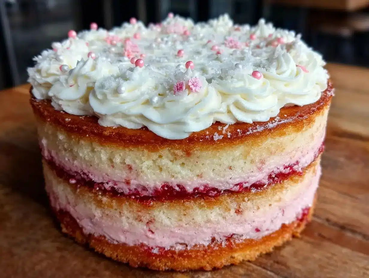 Perfect Ombré Pink Layer Cake preparation steps