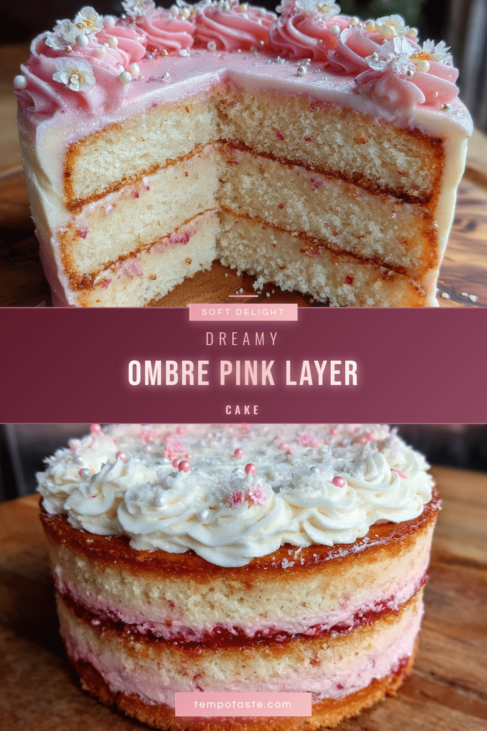 Perfect Ombré Pink Layer Cake recipe