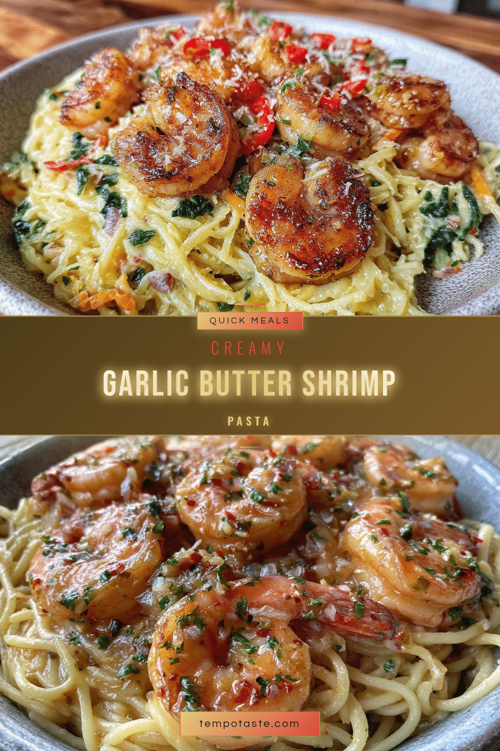 quick creamy garlic butter shrimp pasta recipe