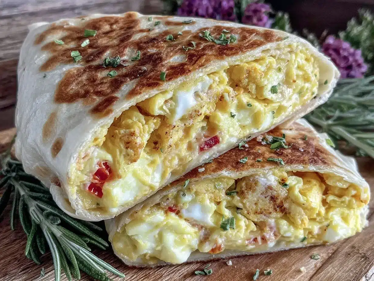 quick creamy scrambled egg wrap preparation steps