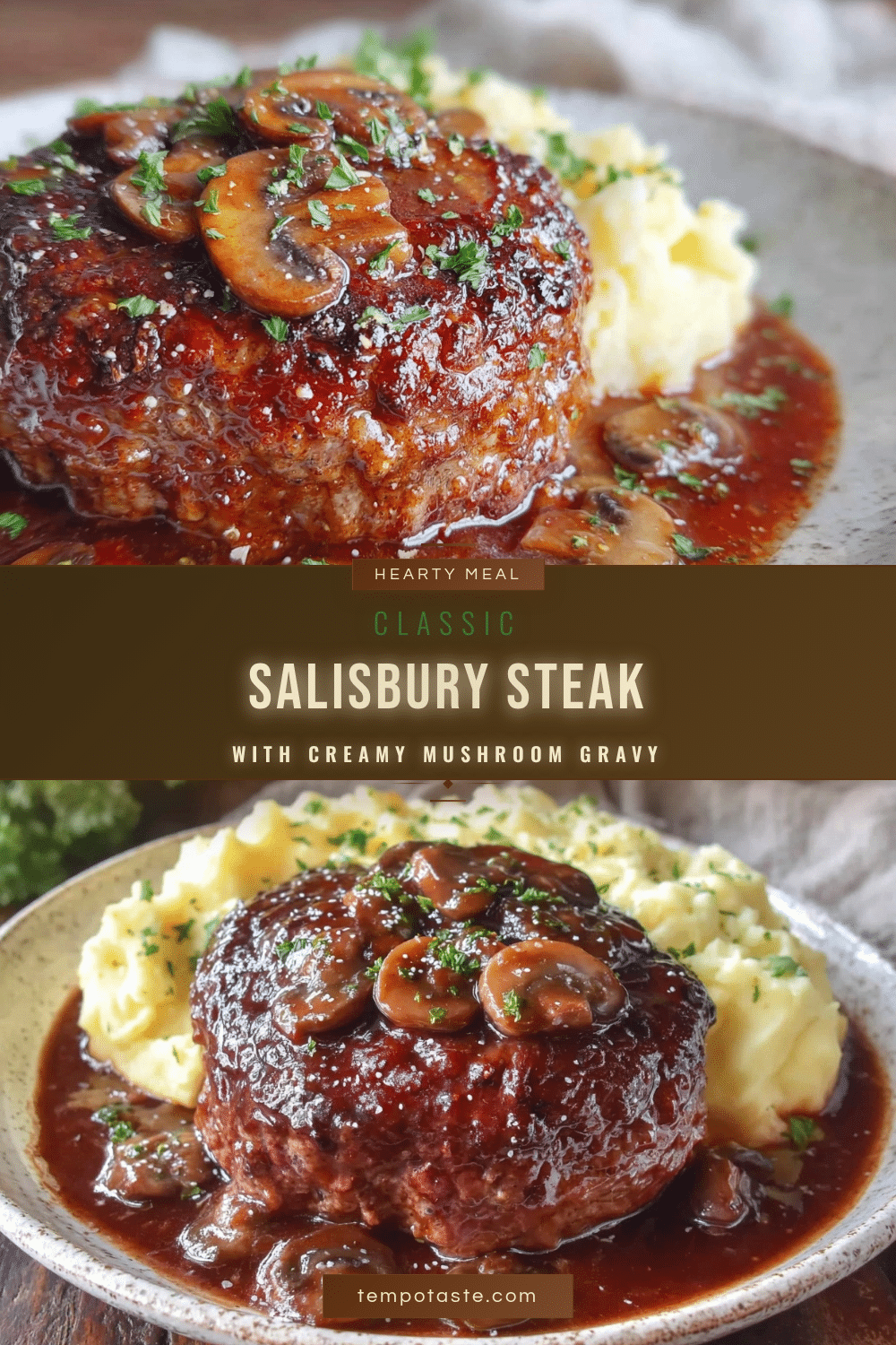 Salisbury steak with creamy mushroom gravy recipe