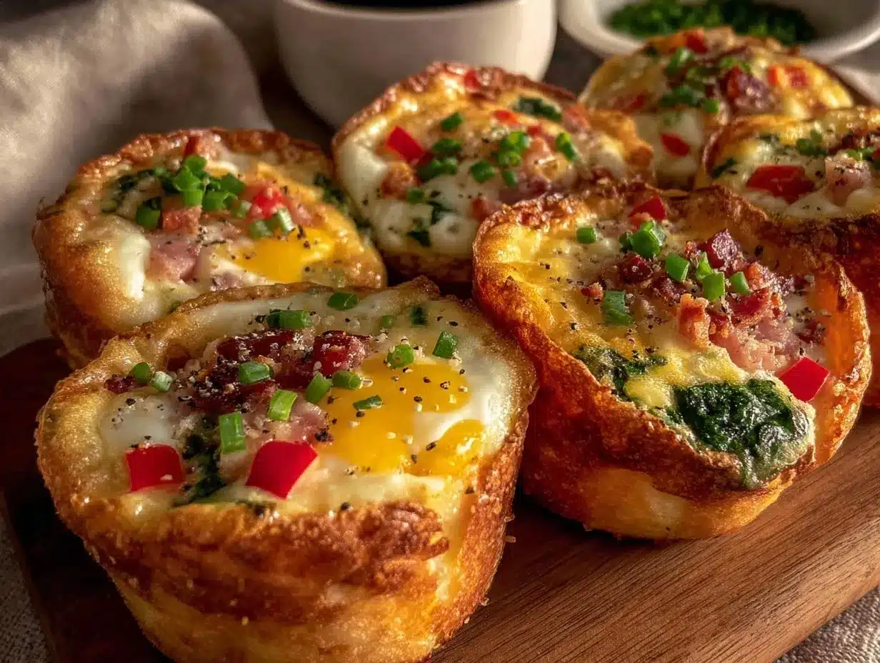 savory muffin tin egg cups preparation steps