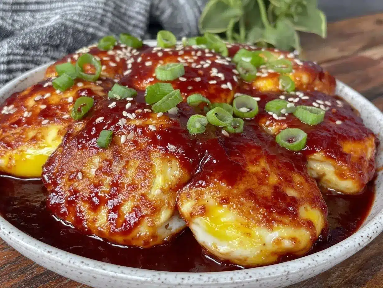 spicy creamy gochujang eggs preparation steps