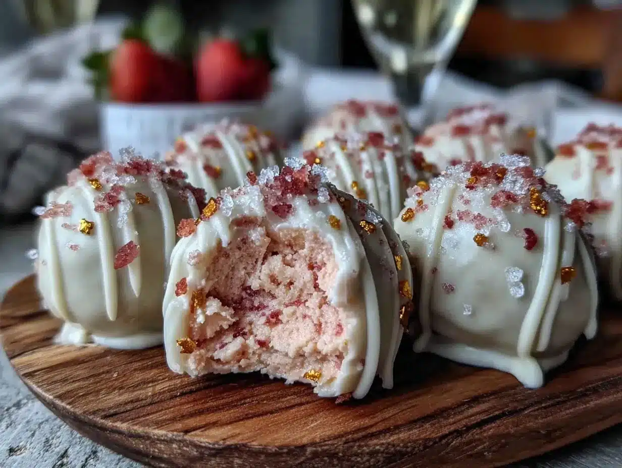 strawberry champagne truffles preparation steps