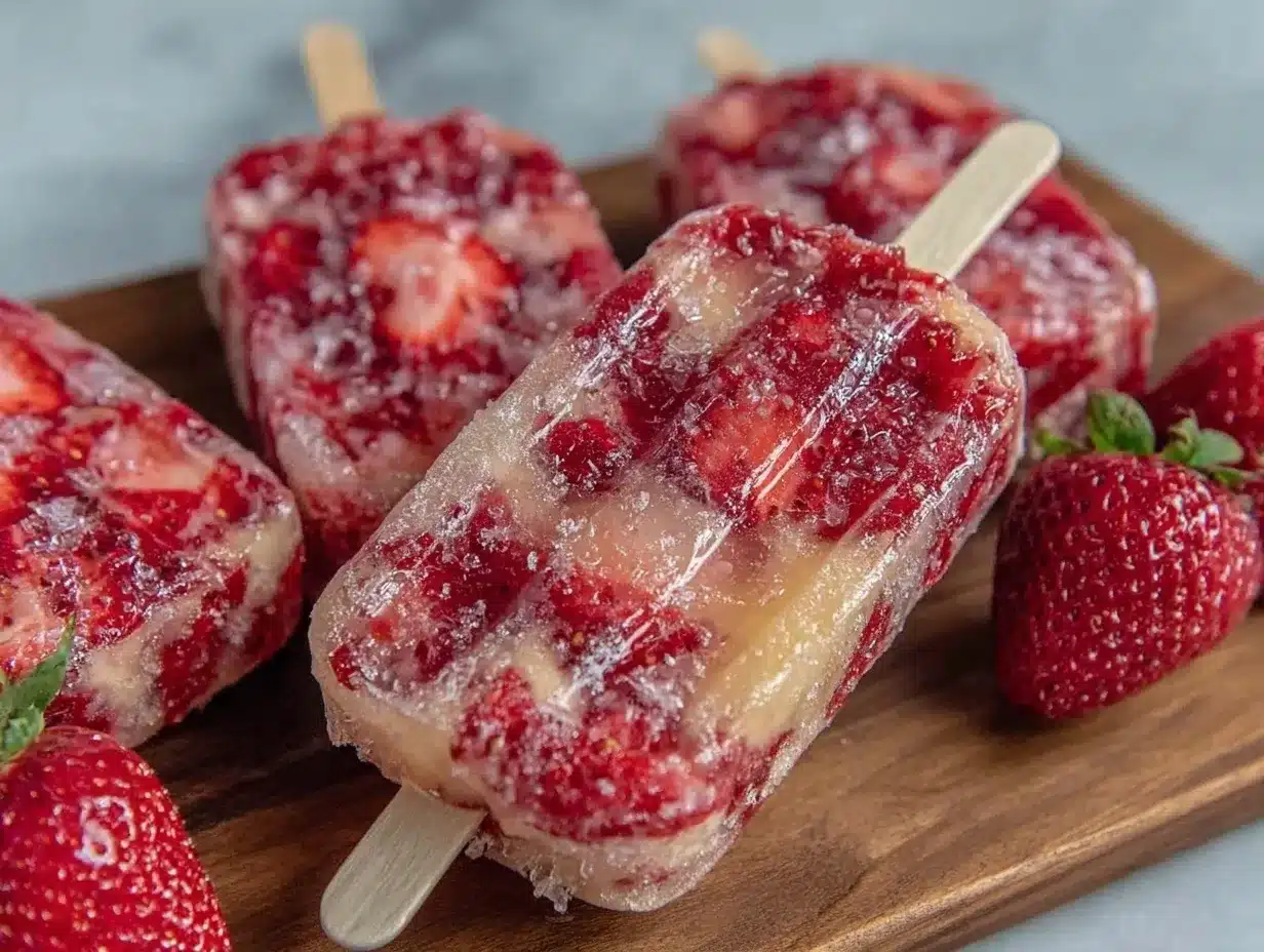 strawberry mimosa popsicles preparation steps