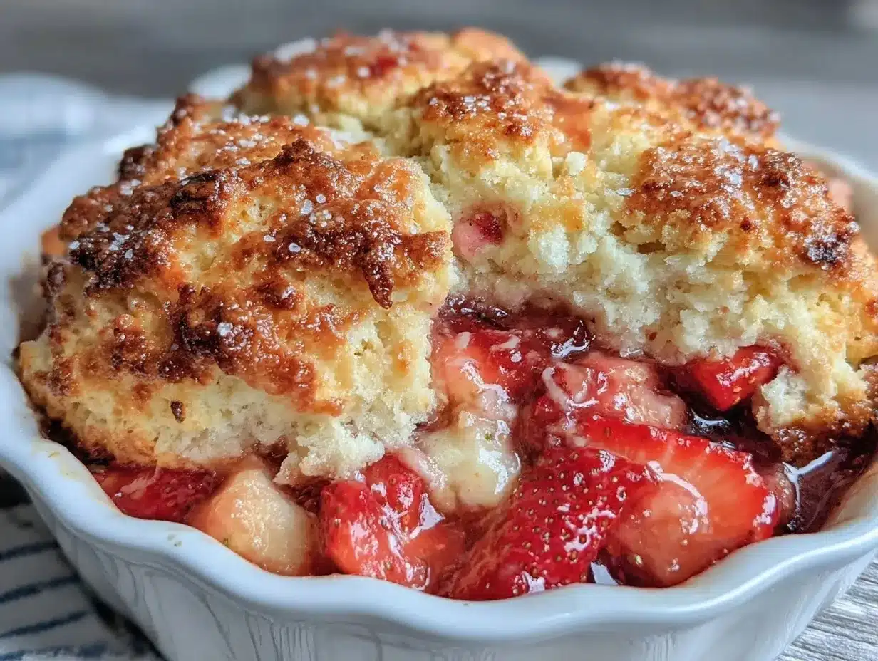 strawberry rhubarb cobbler preparation steps