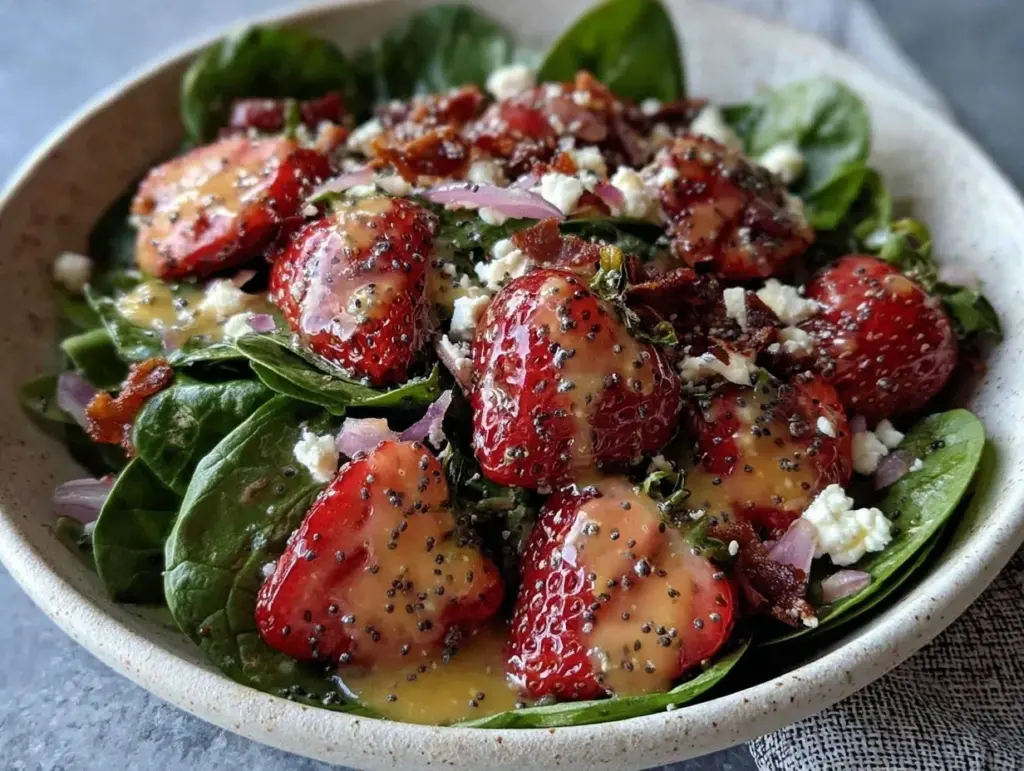 strawberry spinach salad - featured image