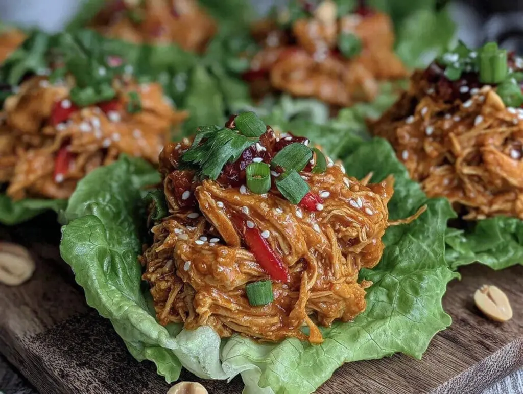 Thai peanut chicken lettuce wraps - featured image