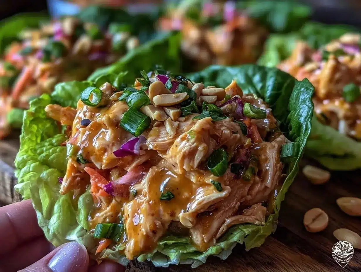 Thai peanut chicken lettuce wraps preparation steps