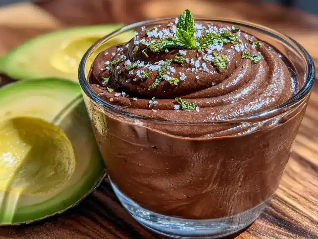 vegan chocolate avocado mousse - featured image