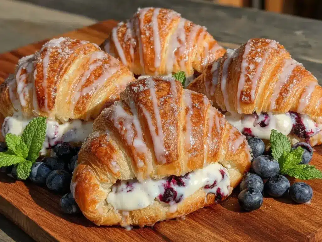 blueberry cream cheese croissants - featured image