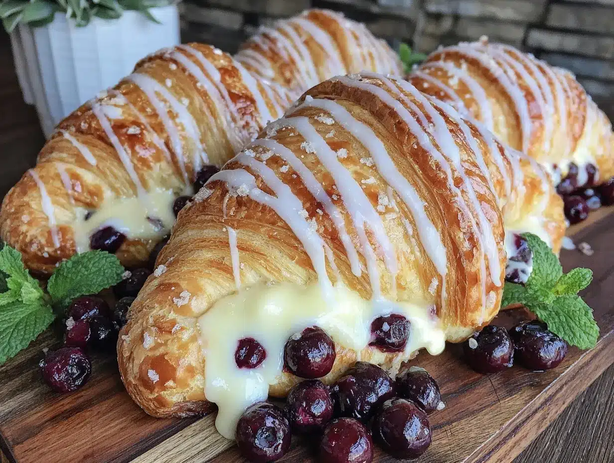 blueberry cream cheese croissants preparation steps