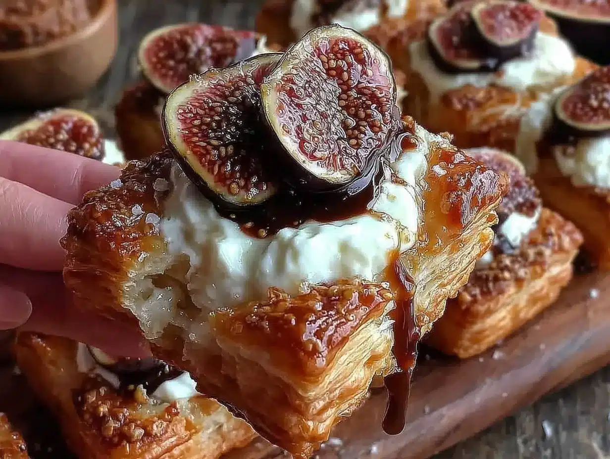 brie and fig jam puff pastry bites preparation steps