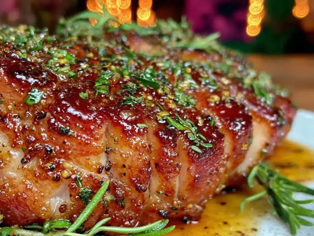 brown butter honey glazed ham - featured image