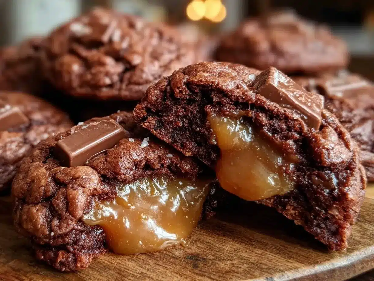 candy bar stuffed double chocolate cookies preparation steps