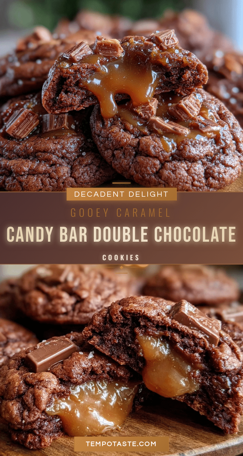 candy bar stuffed double chocolate cookies recipe