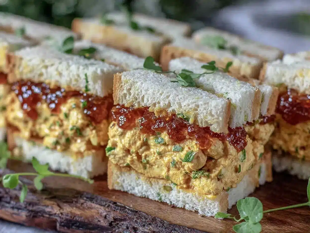 Coronation Chicken Tea Sandwiches preparation steps