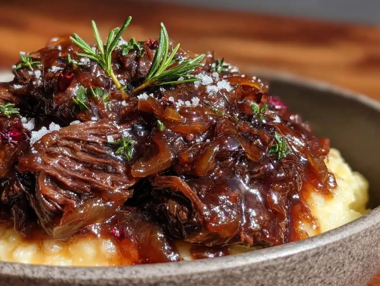 cozy crockpot honey balsamic beef preparation steps