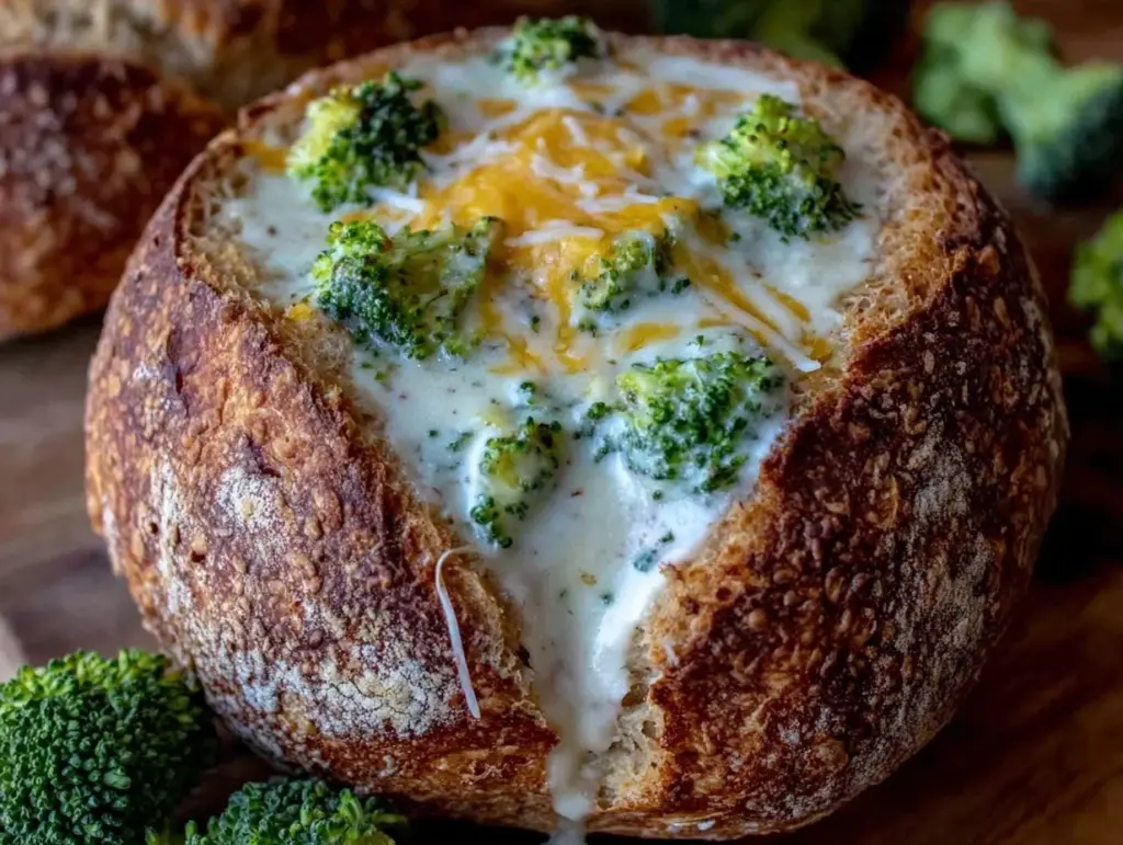 creamy crockpot broccoli white cheddar soup - featured image