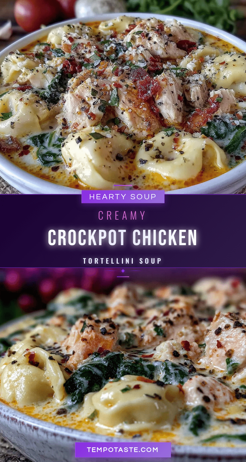 creamy crockpot chicken tortellini soup recipe