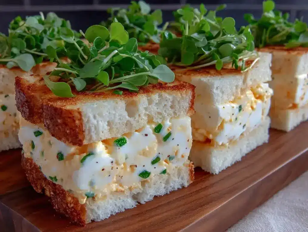 creamy egg salad tea sandwiches - featured image