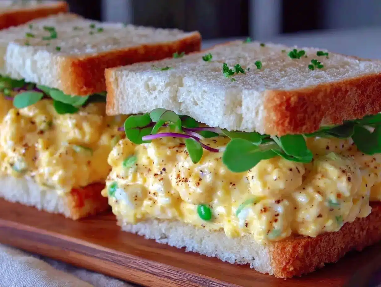 creamy egg salad tea sandwiches preparation steps