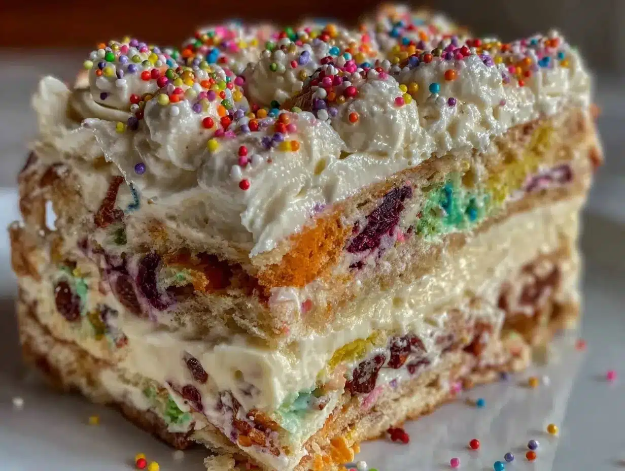 creamy funfetti sprinkle icebox cake preparation steps