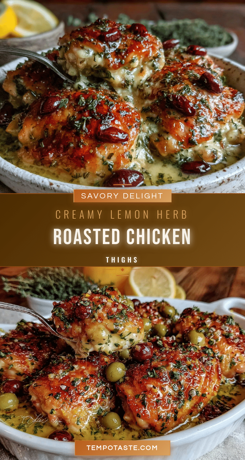 creamy lemon herb roasted chicken thighs recipe