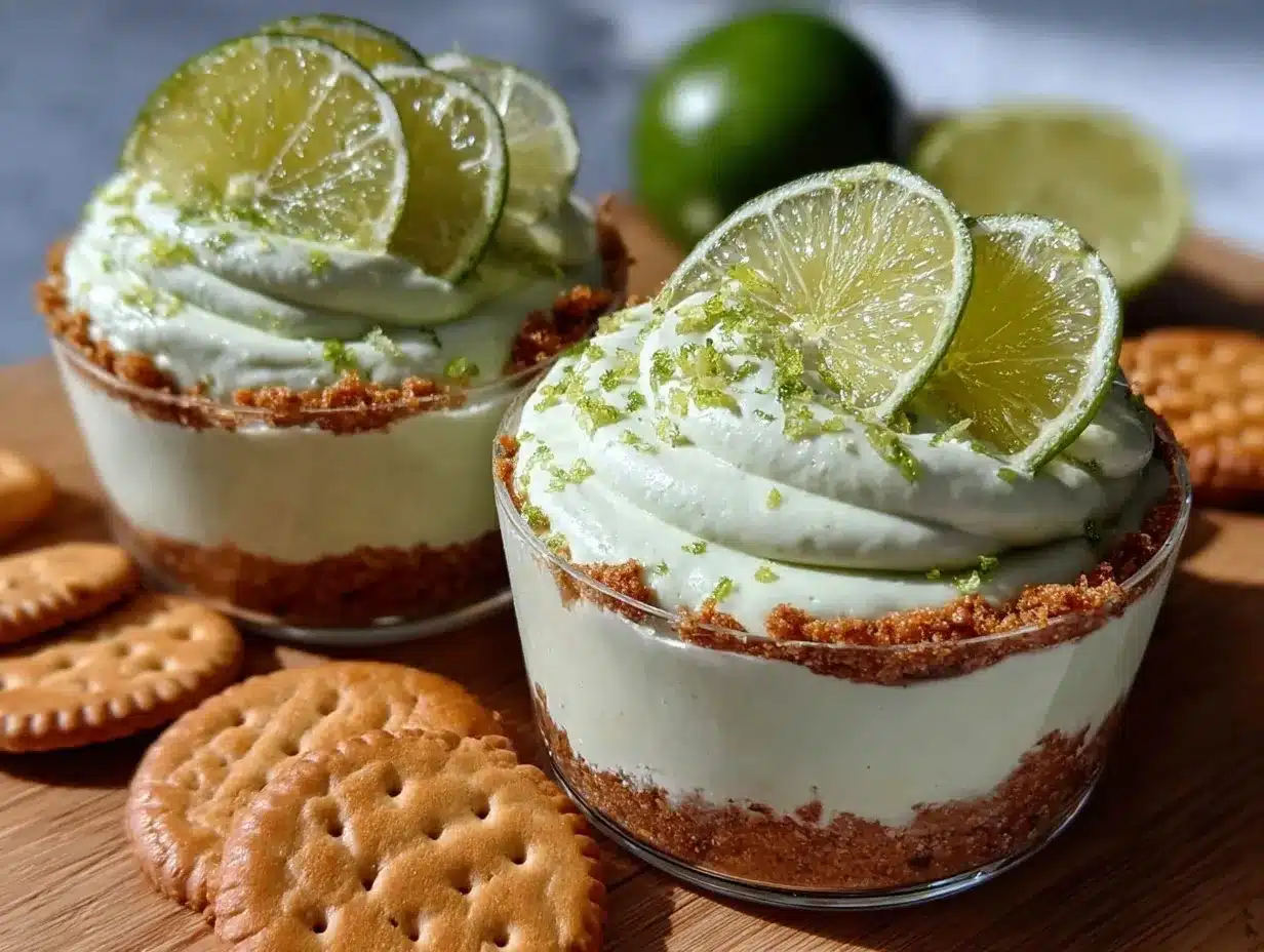 creamy no-bake key lime pie cheesecake cups preparation steps