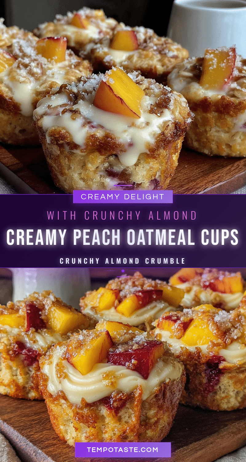 creamy peach cream cheese baked oatmeal cups recipe