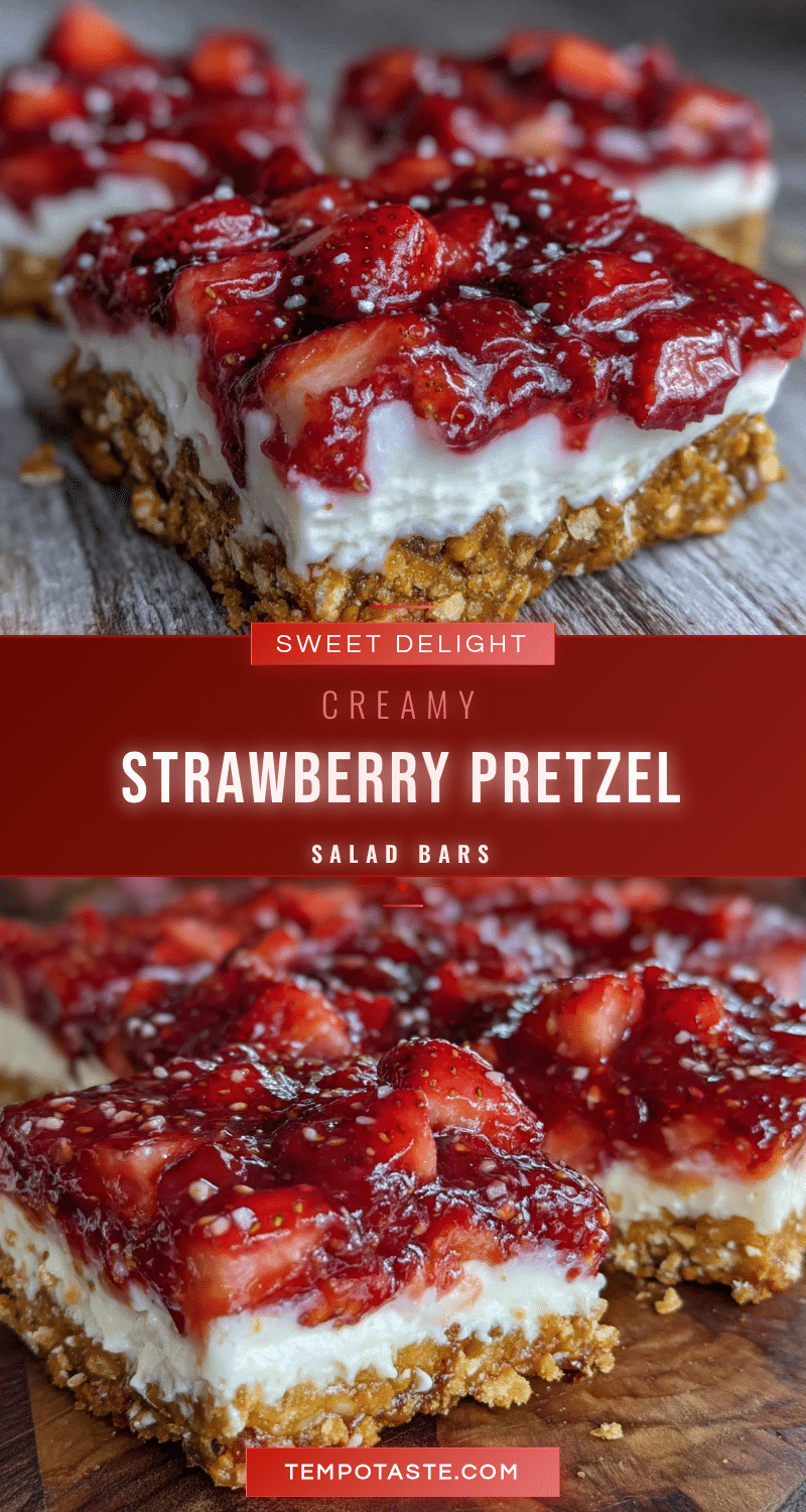 creamy strawberry pretzel salad bars recipe