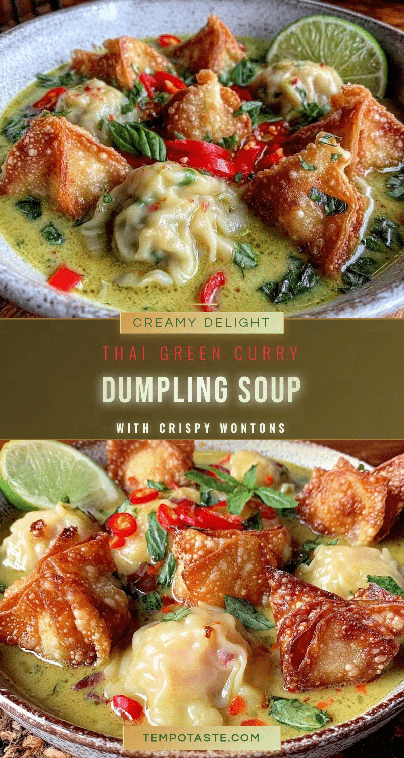 creamy Thai green curry dumpling soup recipe