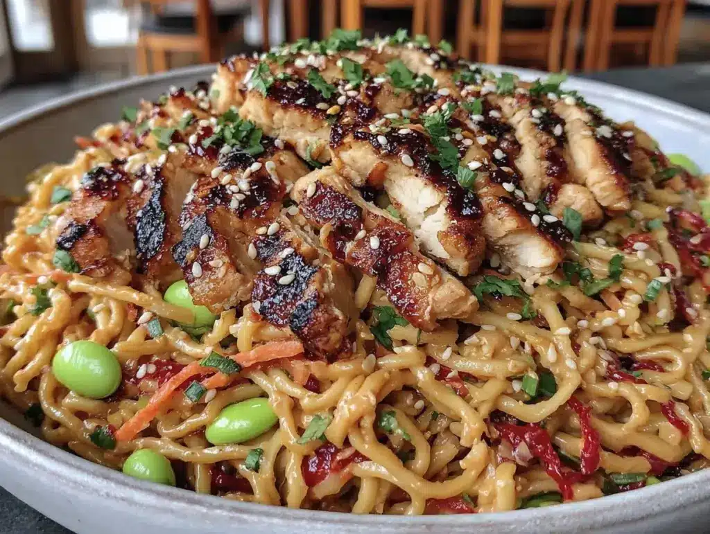 creamy thai peanut noodle salad - featured image