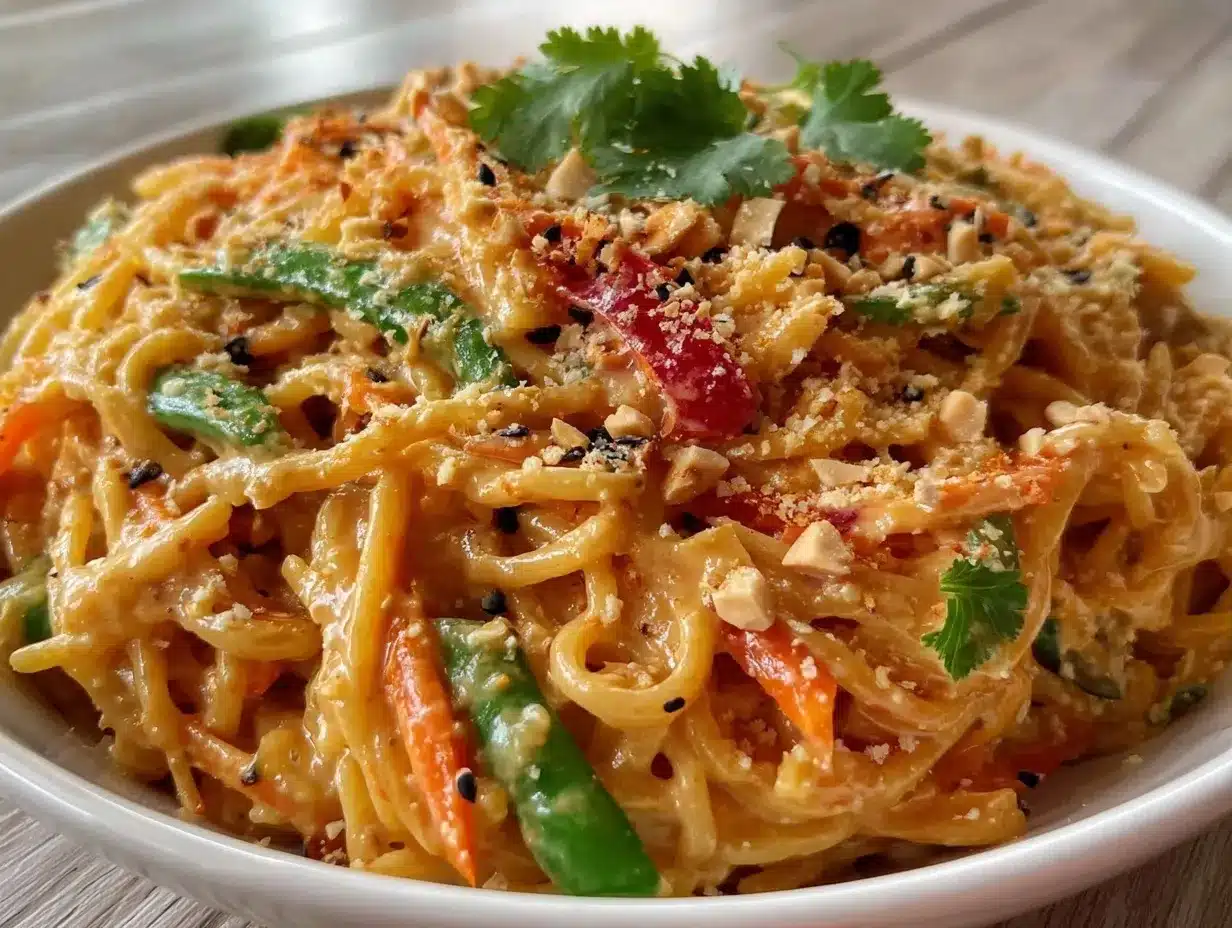 creamy thai peanut pasta salad preparation steps