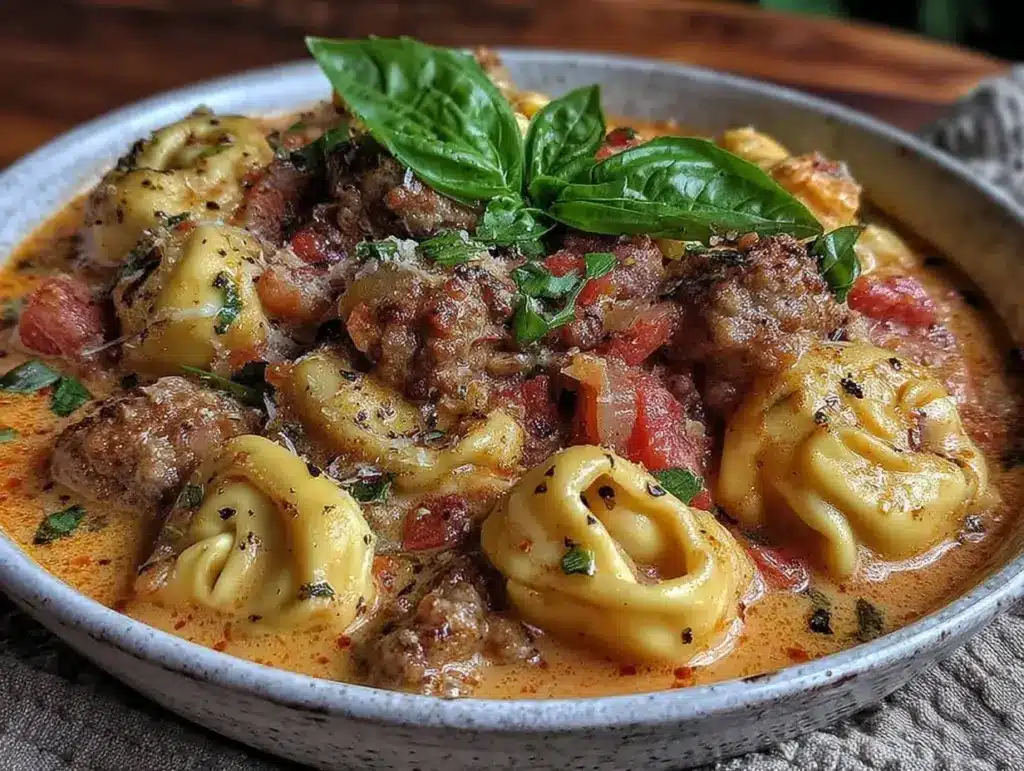 creamy tomato tortellini soup - featured image