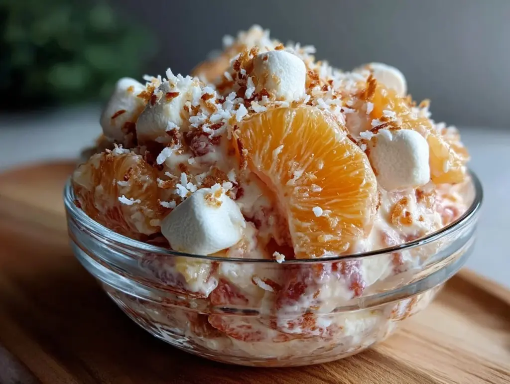 creamy vintage ambrosia salad delight - featured image