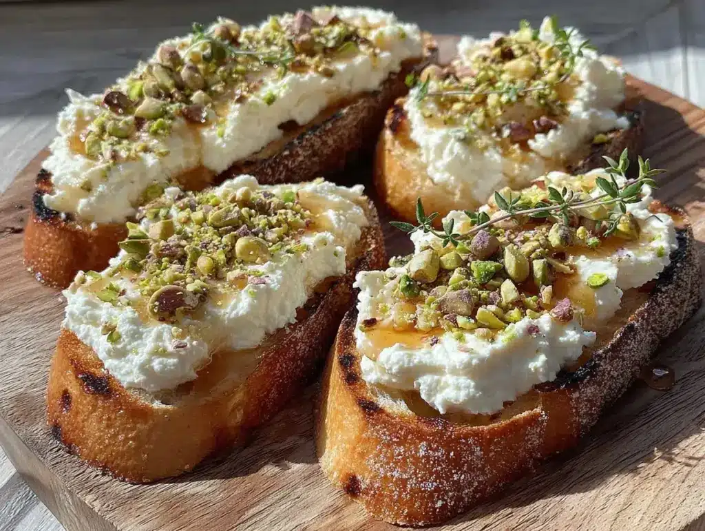 creamy whipped feta crostini - featured image