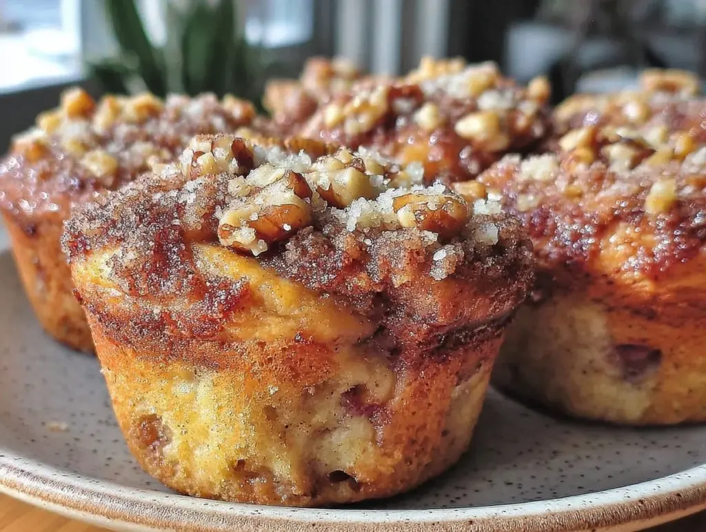 crispy air fryer banana bread muffins - featured image