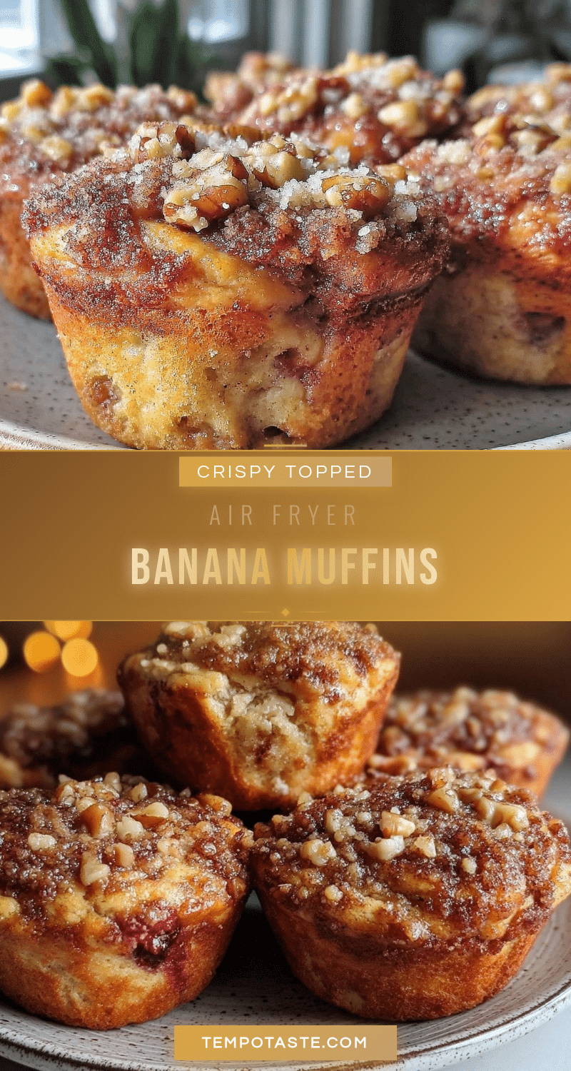 crispy air fryer banana bread muffins recipe