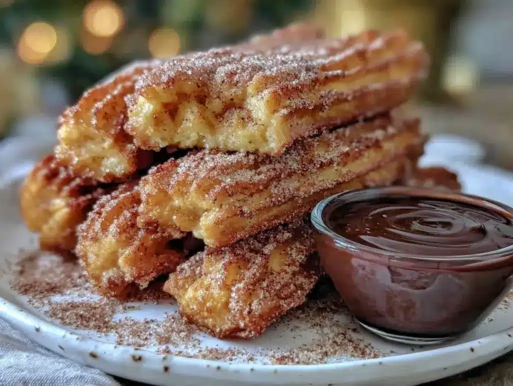 crispy air fryer churros - featured image