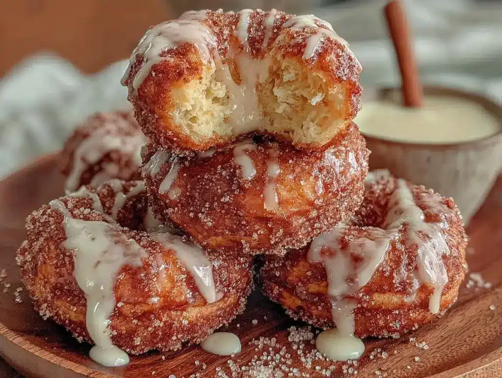 crispy air fryer cinnamon sugar donuts - featured image