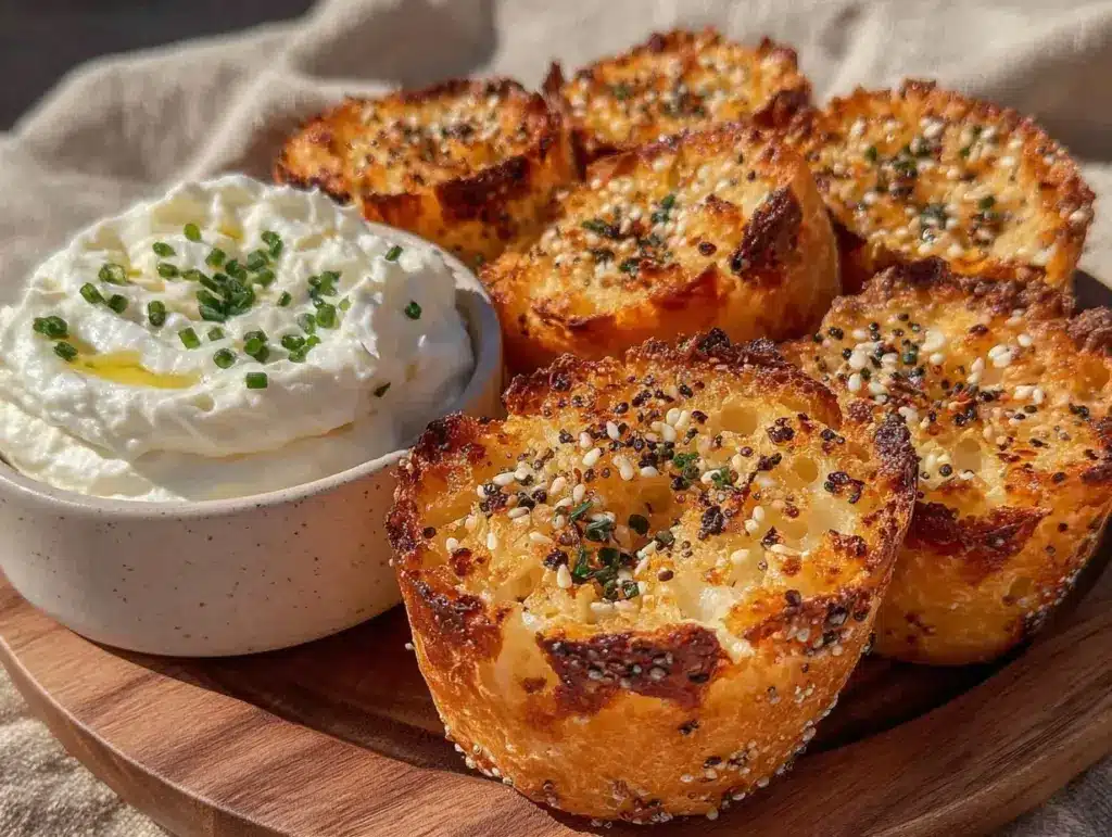 crispy air fryer everything bagel bites - featured image