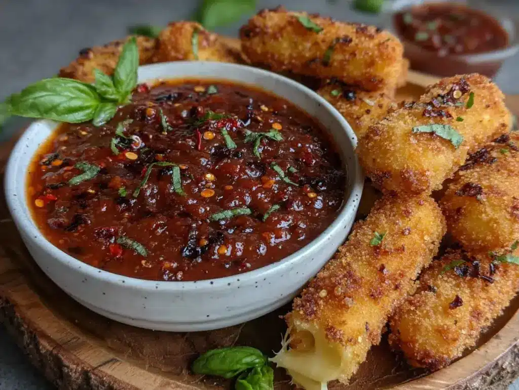crispy air fryer mozzarella sticks - featured image