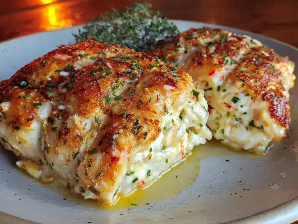 crispy baked stuffed flounder - featured image